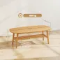 Mesa de Centro Moderna Mesa Baja con Estante Abierto y Patas de Madera para Salón Carga 100 kg 120x60x42cm Natural