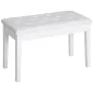 Taburete de Piano Banco de Teclado con Espacio de Almacenamiento Bajo del Asiento de Cuero Sintético 76x36x50 cm Blanco