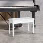 Taburete de Piano Banco de Teclado con Espacio de Almacenamiento Bajo del Asiento de Cuero Sintético 76x36x50 cm Blanco