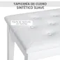 Taburete de Piano Banco de Teclado con Espacio de Almacenamiento Bajo del Asiento de Cuero Sintético 76x36x50 cm Blanco