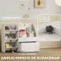 Estantería Infantil para Juguetes con 6 Cajas Extraíbles 3 Estantes Abiertos y Cajón Inferior con Ruedas para Guardería