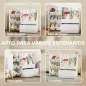Estantería Infantil para Juguetes con 6 Cajas Extraíbles 3 Estantes Abiertos y Cajón Inferior con Ruedas para Guardería