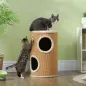 Barril Rascador para Gatos de 2 Niveles Torre Rascador para Gatos con 2 Cuevas y Cubierta de Sisal Ø35x60 cm Marrón