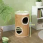 Barril Rascador para Gatos de 2 Niveles Torre Rascador para Gatos con 2 Cuevas y Cubierta de Sisal Ø35x60 cm Marrón Barril Rascador para Gatos de 2 Niveles Torre Rascador para Gatos con 2 Cuevas y Cubierta de Sisal Ø35x60 cm Marrón
