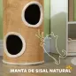 Barril Rascador para Gatos de 2 Niveles Torre Rascador para Gatos con 2 Cuevas y Cubierta de Sisal Ø35x60 cm Marrón Barril Rascador para Gatos de 2 Niveles Torre Rascador para Gatos con 2 Cuevas y Cubierta de Sisal Ø35x60 cm Marrón