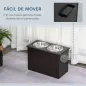 Comedero Elevado para Perros Grandes con 2 Cuencos de 2000ml y Almacenamiento Oculto 60x30x41 cm Marrón Oscuro