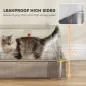 Arenero para Gatos de Acero Inoxidable XL con Tapa Abatible 180° Laterales Altos Pedal Pala Gris Claro
