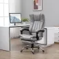 Silla de Oficina con 6 Puntos de Masaje Ajustable con Función de Calefacción Reposapiés Retráctil y Control Remoto Gris