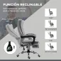 Silla de Oficina con 6 Puntos de Masaje Ajustable con Función de Calefacción Reposapiés Retráctil y Control Remoto Gris