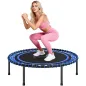 Cama Elástica Fitness Ø114 cm con Marco de Acero Reforzado para Entrenamiento Piernas Cuerpo Azul y Negro