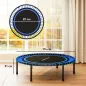 Cama Elástica Fitness Ø114 cm con Marco de Acero Reforzado para Entrenamiento Piernas Cuerpo Azul y Negro