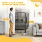 Barrera para Perros Extra Alta con Ancho Ajustable 77-104 cm Puerta para Perros con Extensiones y Puerta de Paso Negro