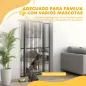 Barrera para Perros Extra Alta con Ancho Ajustable 77-104 cm Puerta para Perros con Extensiones y Puerta de Paso Negro