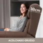 Sillón Relax Reclinable Manual hasta 155º Apertura Push con Reposapiés Respaldo Alto Acolchado Grueso Marrón