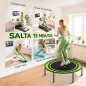 Cama Elástica Fitness Ø114 cm con Marco de Acero Reforzado para Entrenamiento Piernas Cuerpo Verde y Negro