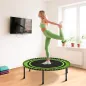Cama Elástica Fitness Ø114 cm con Marco de Acero Reforzado para Entrenamiento Piernas Cuerpo Verde y Negro