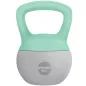 Pesa Rusa 8 kg Kettlebell Relleno de Arena Metálica Mango Antideslizante para Casa 19x19x28 cm Verde y Gris