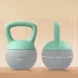 Pesa Rusa 8 kg Kettlebell Relleno de Arena Metálica Mango Antideslizante para Casa 19x19x28 cm Verde y Gris
