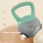 Pesa Rusa 8 kg Kettlebell Relleno de Arena Metálica Mango Antideslizante para Casa 19x19x28 cm Verde y Gris