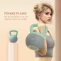 Pesa Rusa 8 kg Kettlebell Relleno de Arena Metálica Mango Antideslizante para Casa 19x19x28 cm Verde y Gris