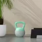 Pesa Rusa 8 kg Kettlebell Relleno de Arena Metálica Mango Antideslizante para Casa 19x19x28 cm Verde y Gris