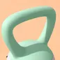 Pesa Rusa 8 kg Kettlebell Relleno de Arena Metálica Mango Antideslizante para Casa 19x19x28 cm Verde y Gris