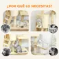 Árbol Rascador para Gatos Altura 134 cm con 6 Postes 3 Plataformas Cueva Hamaca Escalera 4 Juguetes Colgantes Beige Árbol Rascador para Gatos Altura 134 cm con 6 Postes 3 Plataformas Cueva Hamaca Escalera 4 Juguetes Colgantes Beige