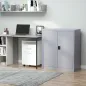 Armario Archivador Metálico con 2 Puertas Cerradura Estante Ajustable para Sala de Estar Estudio 80x40x92,5 cm Gris