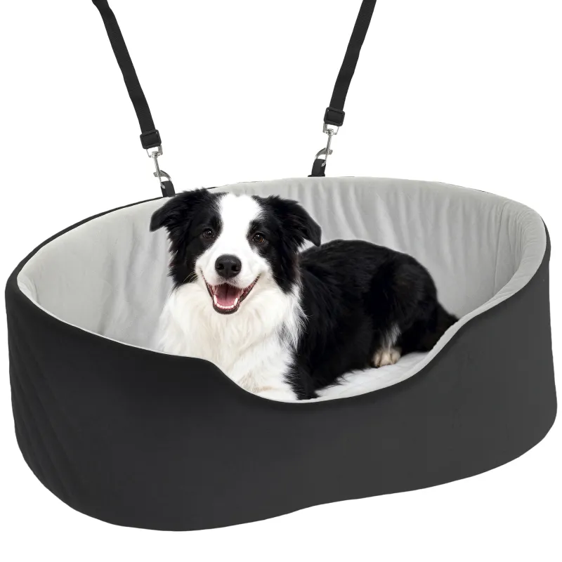 Asiento de Coche para Perros Pequeños y Medianos de hasta 15 kg con Funda Extraíble y Lavable Base Antideslizante Negro