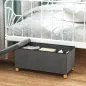 Banco Almacenaje Capacidad de 67 L 76x38x38 cm Tapizado en Terciopelo Carga 120 kg para Sala de Estar Dormitorio Gris