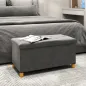 Banco Almacenaje Capacidad de 67 L 76x38x38 cm Tapizado en Terciopelo Carga 120 kg para Sala de Estar Dormitorio Gris