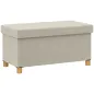Banco Almacenaje Capacidad de 67 L 76x38x38 cm Tapizado en Terciopelo Carga 120 kg para Sala de Estar Dormitorio Crema