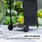 Barbacoa de Gas con 3 Quemadores Quemador Lateral Tapa con Termómetro Parrilla y Mesa Lateral Ruedas 108x54x97 cm Negro