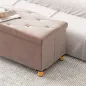 Banco Almacenaje Capacidad de 67 L 76x38x38 cm Tapizado en Terciopelo Carga 120 kg para Sala de Estar Dormitorio Rosa