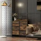 Cómoda con 6 Cajones Plegables Cajonera de Tela con Estructura de Acero Estilo Industrial 79x29x85 cm Marrón Rústico