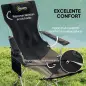 Conjunto de 2 Sillas Plegables Camping con Reposapiés Desmontable Reposacabezas Portavasos y Bolsa 125x48x90 cm Negro