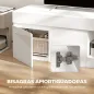 Mueble de TV Moderno para Salón con 2 Puertas Estante Abierto para Televisión 60 Pulgadas 140x40x48 cm Blanco