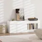 Mueble de TV Moderno para Salón con 2 Puertas Estante Abierto para Televisión 60 Pulgadas 140x40x48 cm Blanco