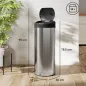 Cubo de Basura Cocina Automático 55 L de Acero Inoxidable con Sensor Infrarrojo Cierre Suave Antihuellas Plateado