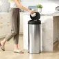 Cubo de Basura Cocina Automático 55 L de Acero Inoxidable con Sensor Infrarrojo Cierre Suave Antihuellas Plateado