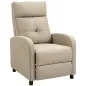 Sillón Relax Reclinable Manual hasta 155º Apertura Push con Reposapiés Respaldo Alto Acolchado Grueso Beige Sillón Relax Reclinable Manual hasta 155º Apertura Push con Reposapiés Respaldo Alto Acolchado Grueso Beige