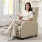 Sillón Relax Reclinable Manual hasta 155º Apertura Push con Reposapiés Respaldo Alto Acolchado Grueso Beige Sillón Relax Reclinable Manual hasta 155º Apertura Push con Reposapiés Respaldo Alto Acolchado Grueso Beige