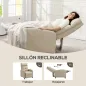 Sillón Relax Reclinable Manual hasta 155º Apertura Push con Reposapiés Respaldo Alto Acolchado Grueso Beige Sillón Relax Reclinable Manual hasta 155º Apertura Push con Reposapiés Respaldo Alto Acolchado Grueso Beige