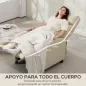 Sillón Relax Reclinable Manual hasta 155º Apertura Push con Reposapiés Respaldo Alto Acolchado Grueso Beige Sillón Relax Reclinable Manual hasta 155º Apertura Push con Reposapiés Respaldo Alto Acolchado Grueso Beige