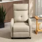Sillón Relax Reclinable Manual hasta 155º Apertura Push con Reposapiés Respaldo Alto Acolchado Grueso Beige Sillón Relax Reclinable Manual hasta 155º Apertura Push con Reposapiés Respaldo Alto Acolchado Grueso Beige
