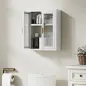 Armario de Baño de Pared Mueble de Baño Colgante Moderno con Estante Ajustable Puertas de Acrílico Blanco