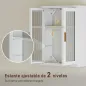 Armario de Baño de Pared Mueble de Baño Colgante Moderno con Estante Ajustable Puertas de Acrílico Blanco