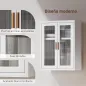 Armario de Baño de Pared Mueble de Baño Colgante Moderno con Estante Ajustable Puertas de Acrílico Blanco