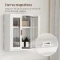 Armario de Baño de Pared Mueble de Baño Colgante Moderno con Estante Ajustable Puertas de Acrílico Blanco