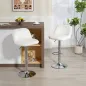 Juego de 2 Taburetes de Bar Taburetes Altos de Cocina con Altura Ajustable Asiento Giratorio 43x45x81-101 cm Crema